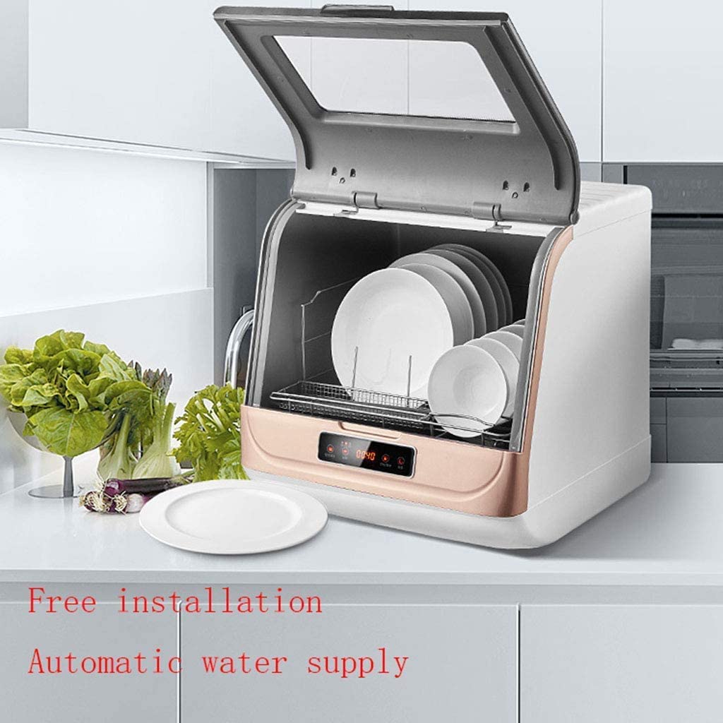 Lave-vaisselle de table automatique professionnel compact portable avec affichage LED, porte avec poignée, facile à nettoyer [Classe énergétique A+]