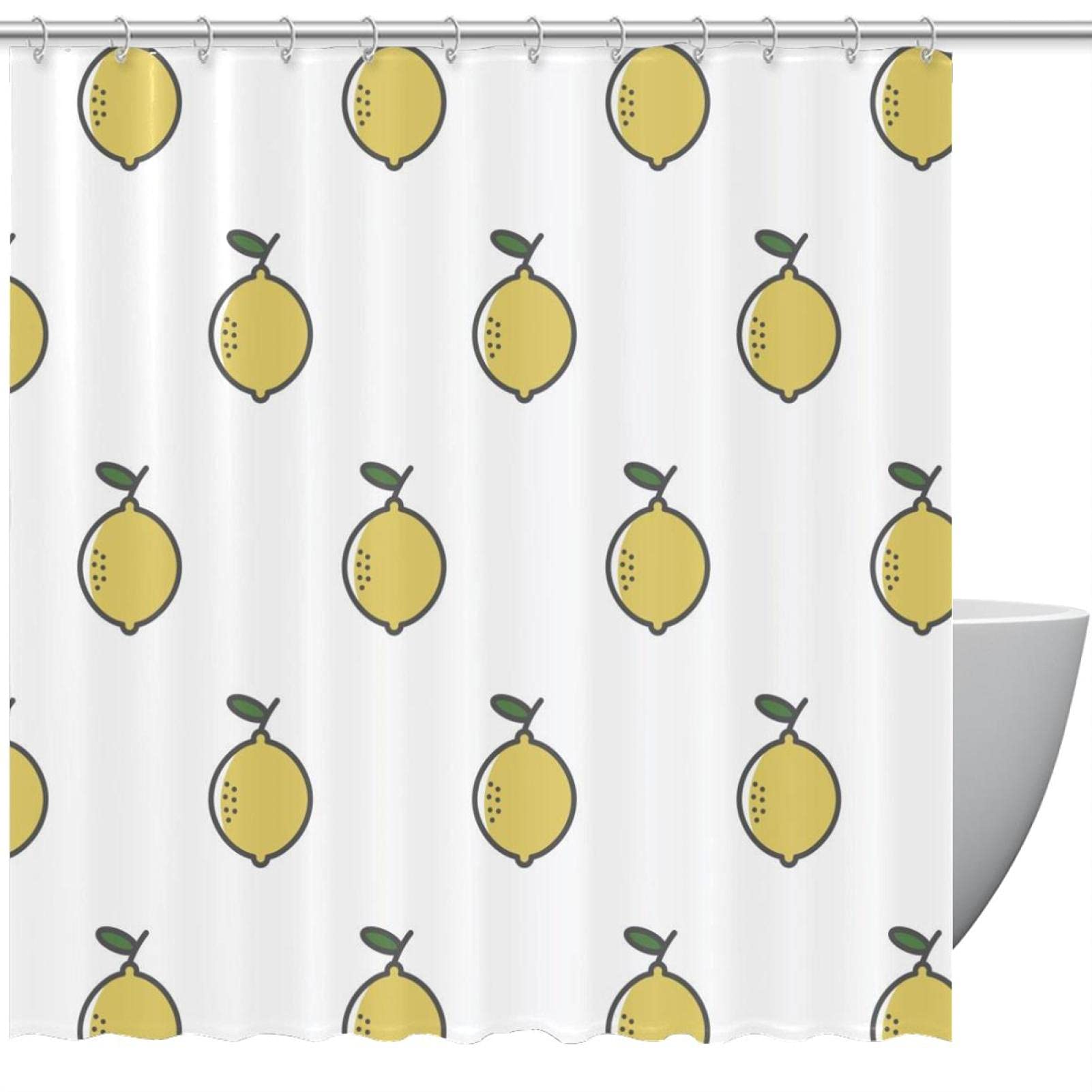 Rideau de douche 152,4 x 183,9 cm imperméable et lavable avec 12 crochets pour salle d'eau
