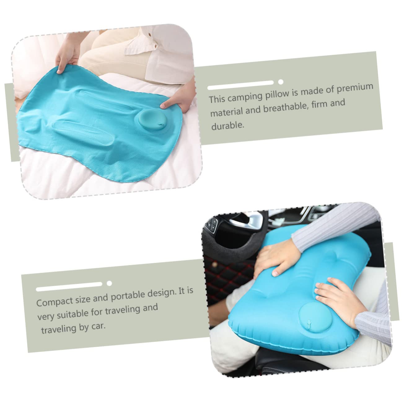 INOOMP 3 Pezzi Cuscino Da Viaggio Comodo Cuscino Per La Schiena Cuscino Per Viaggio in Poliestere Di Alta Qualità