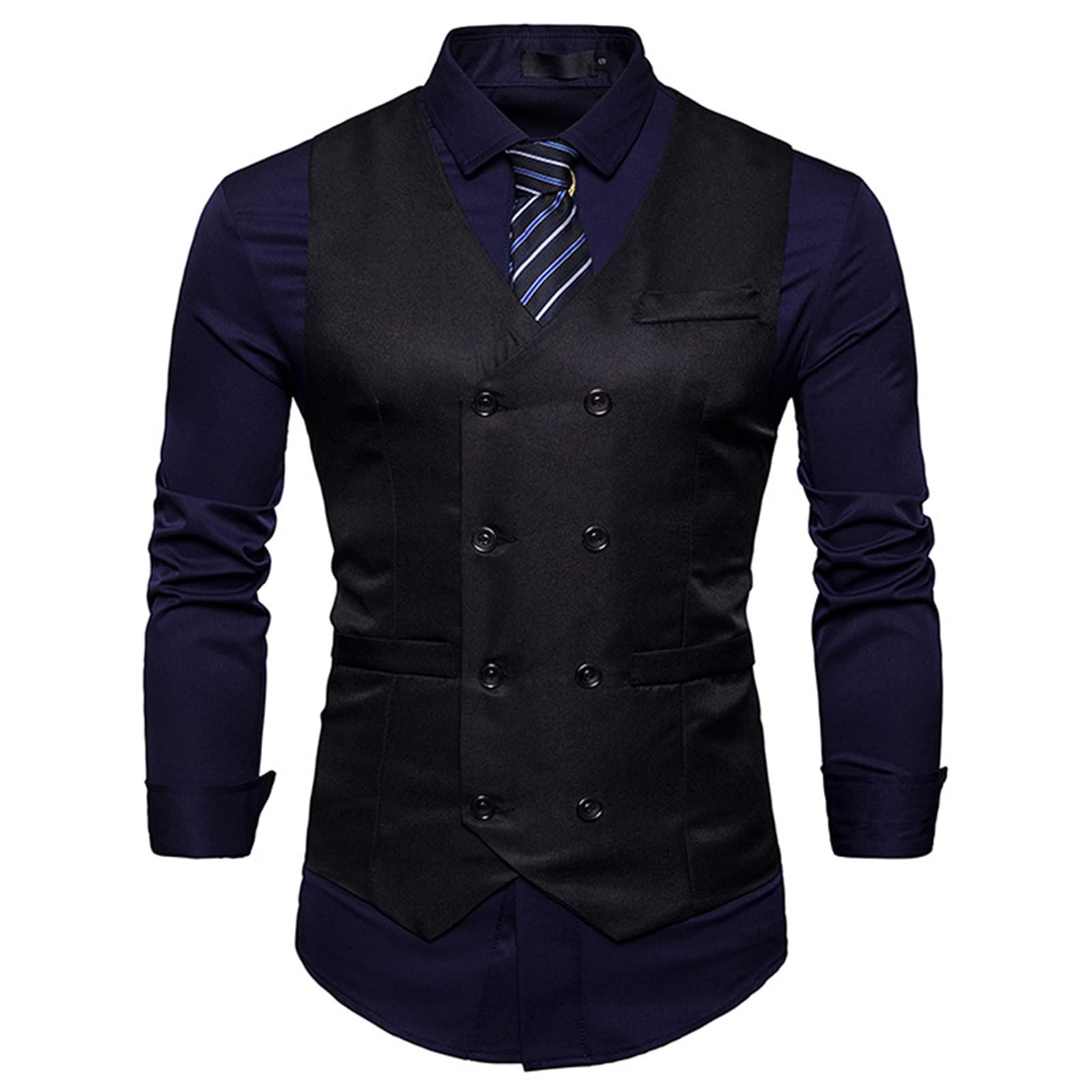 Veste d'affaires formelle ajustée gilet homme contre les plis chemise