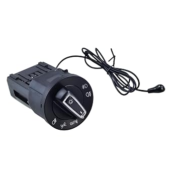 Automatic Headlight Switch Light Sensor Module Headlight Button Module with Automatic On/Off Light Sensor Car Lamps Control Switch 1C0941531 3BD941531 3BD941531A Suitable for Golf MK4 B5 (On)