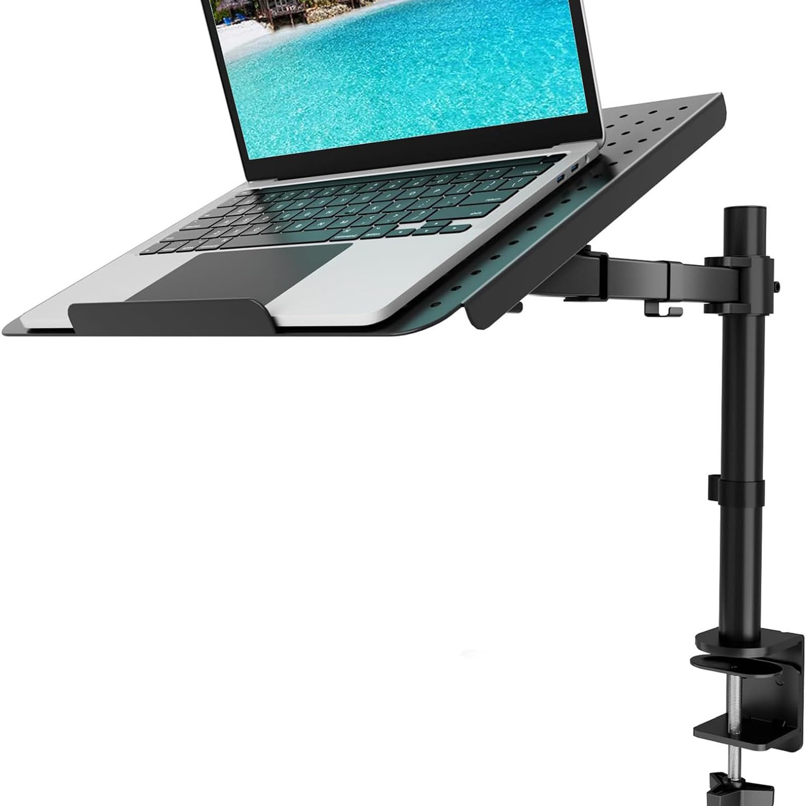 Podstawka Pod Laptopa Na Biurko,Do Laptopów O Przekątnej 13-17 Cali,Maksymalne Obciążenie 22 Funty,Wentylowana Podstawka Chłodząca,Możliwość Montażu Za Pomocą Zacisku C I Otworu Przelotowego