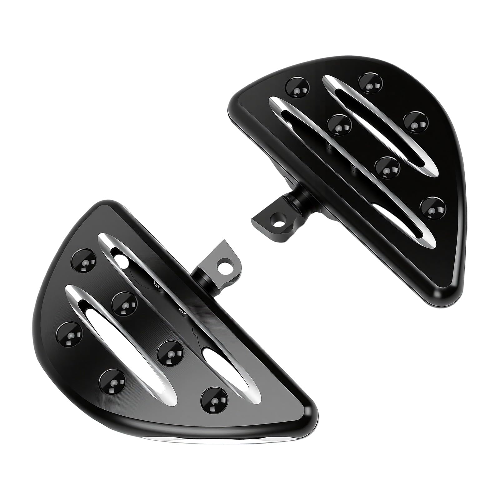 AMONIDA Motorcycle Passenger Footboard, Metal Construction (BLACK)