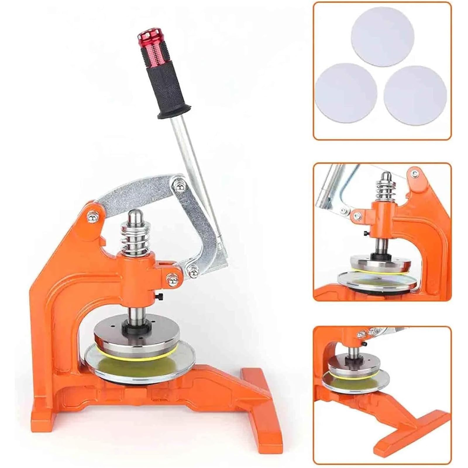 Cortador de muestras, cuchillo de presión manual para cortar tela, alfombras, papel y espuma, grosor de corte de 0,1 a 10 mm, ideal para discos de muestra redondos de tela de 100 m²