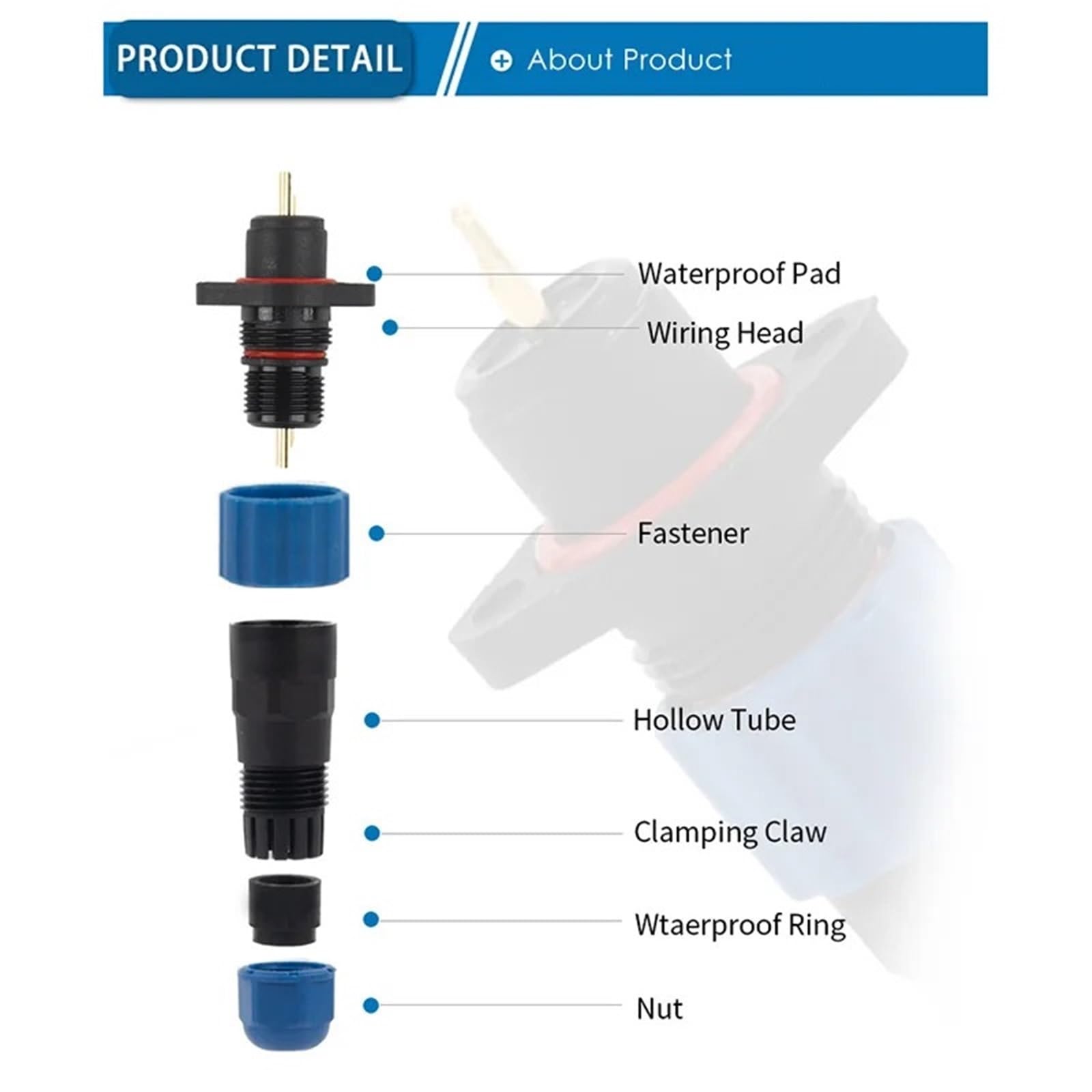 Conector Impermeable Soldado SP16 IP68 de 2-9 Pines, Montaje en Panel Equipo eléctrico, Enchufe Macho Hembra for Cable 6-8mm