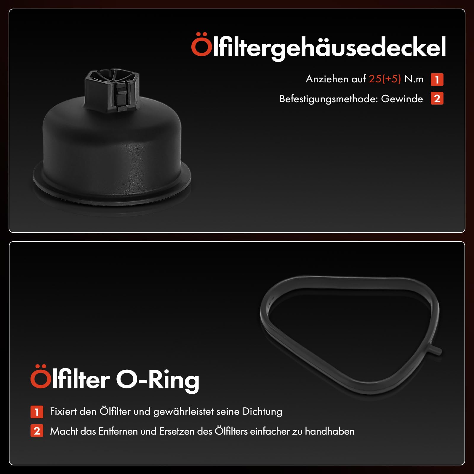 Frankberg Ölkühler Motoröl Ölfiltergehäuse Benzin Kompatibel mit C3 II SC C4 II NC DS3 SA 207 WA 208 I CA CC WC 5008 0E 0U Replace# V864375780