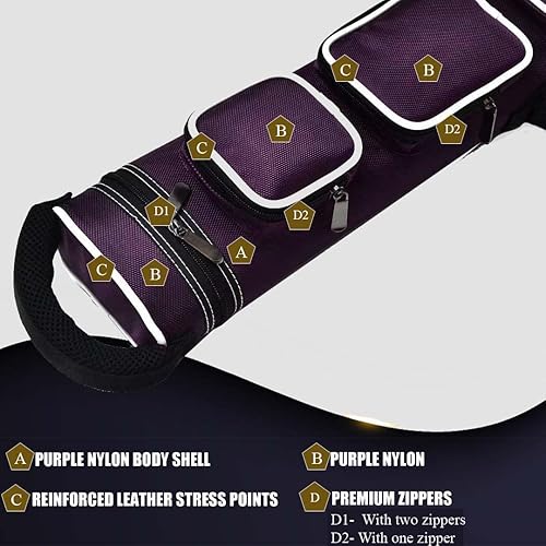 Miniatura 4 de Estuche de transporte para palo de billar Champion 2x4, 3x6 de nylonpiel sintética, 4S2B, 6S3B