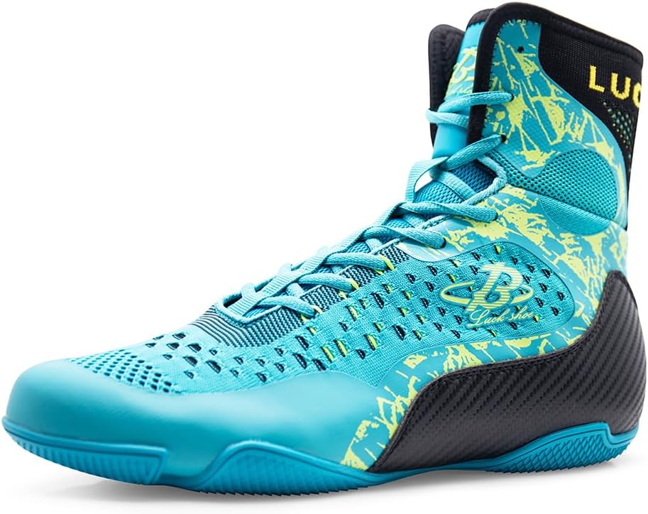 B LUCK SHOEBoxing Shoes for Men Breathable Wrestling Shoes High Top Fitness Sneakers