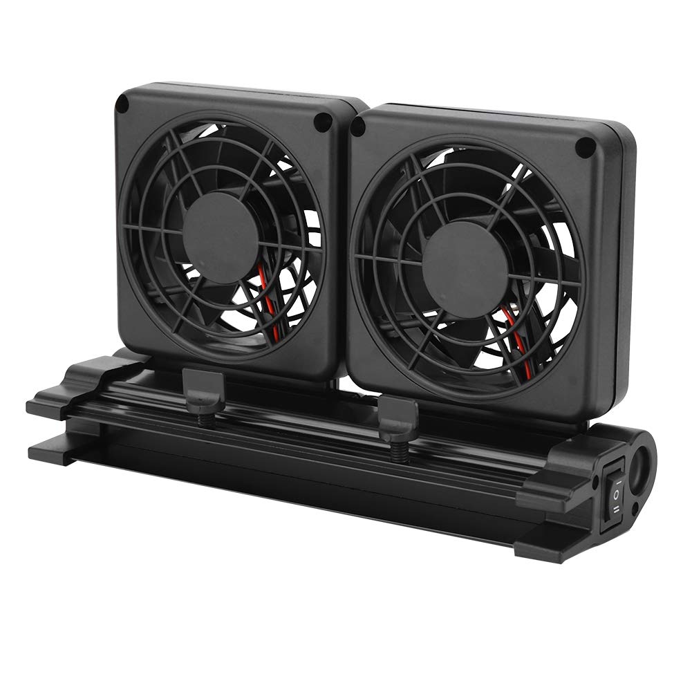 Ventilador de acuario doble cabezal ajustable con control de 2 velocidades HEEPDDD