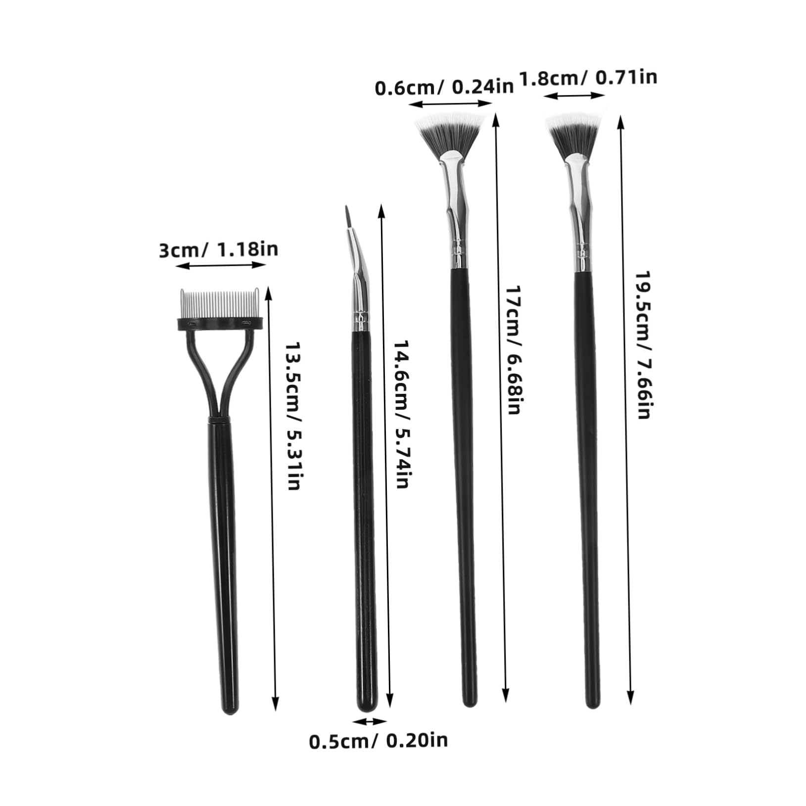 SOESFOUFU Scalloped Lash Brush Set Duplex Bristle Mascara for Upper Lower Lashes Eyebrow Makeup Brush Lash Separator Tool