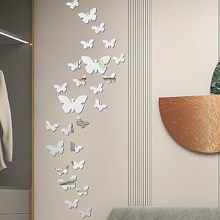 36 Pezzi Farfalle 3D Specchio Adesivi Murali Tridimensionali Acrilico Rimovibile Fai da Te Decorazione da Muro per Casa/Hotel/Salotto/Camera da Letto/Cucina/Cameretta