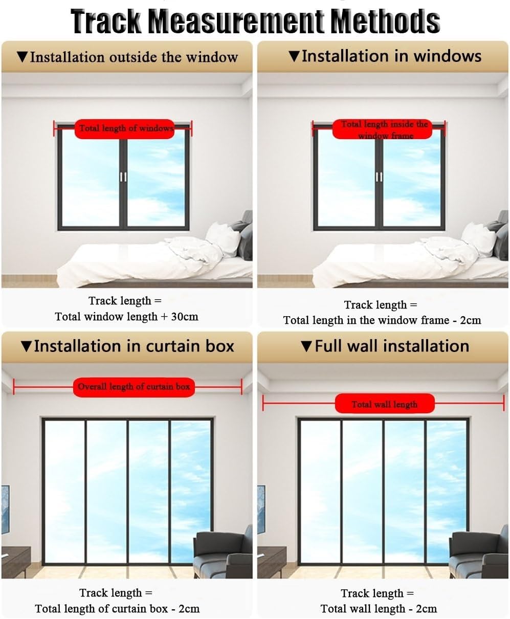 Heavy-Duty Ceiling-Mounted Aluminum Alloy Dual Curtain Track System for Living Room and Bedroom - Space Division Rails Privacy Style