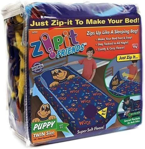 ZIPITFriends Twin Bedding Set, Blue Puppy