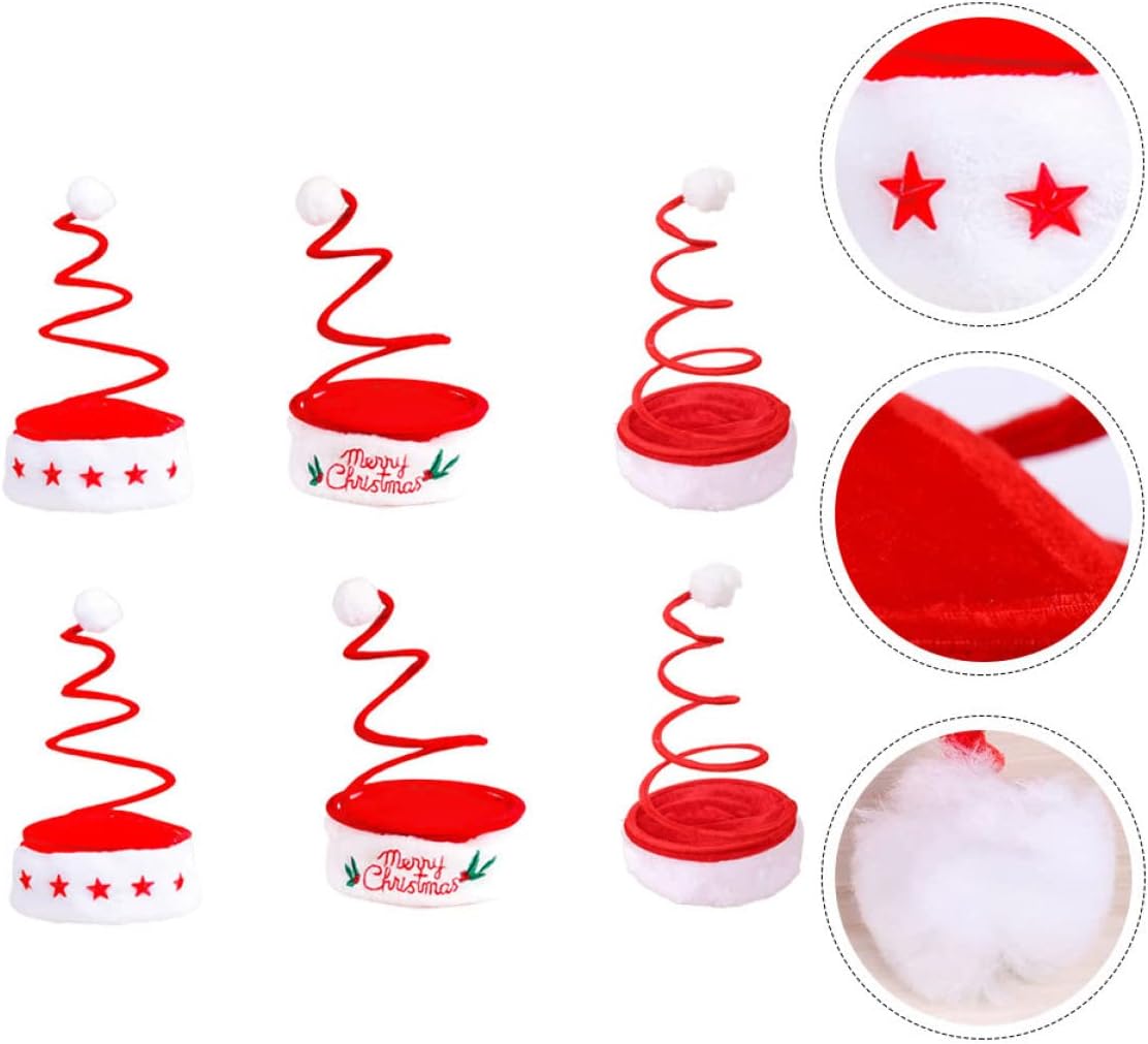 6pcs Creative Christmas Spring Hat Fun Party Headwear Unique Xmas Decor Bright Colors Textured Design for Holiday Celebrations