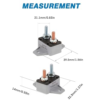 GLOSO Stud Type Circuit Breakers, Crosswise Bracket, Auto Reset (T1) - 1 Pack (20A) E517