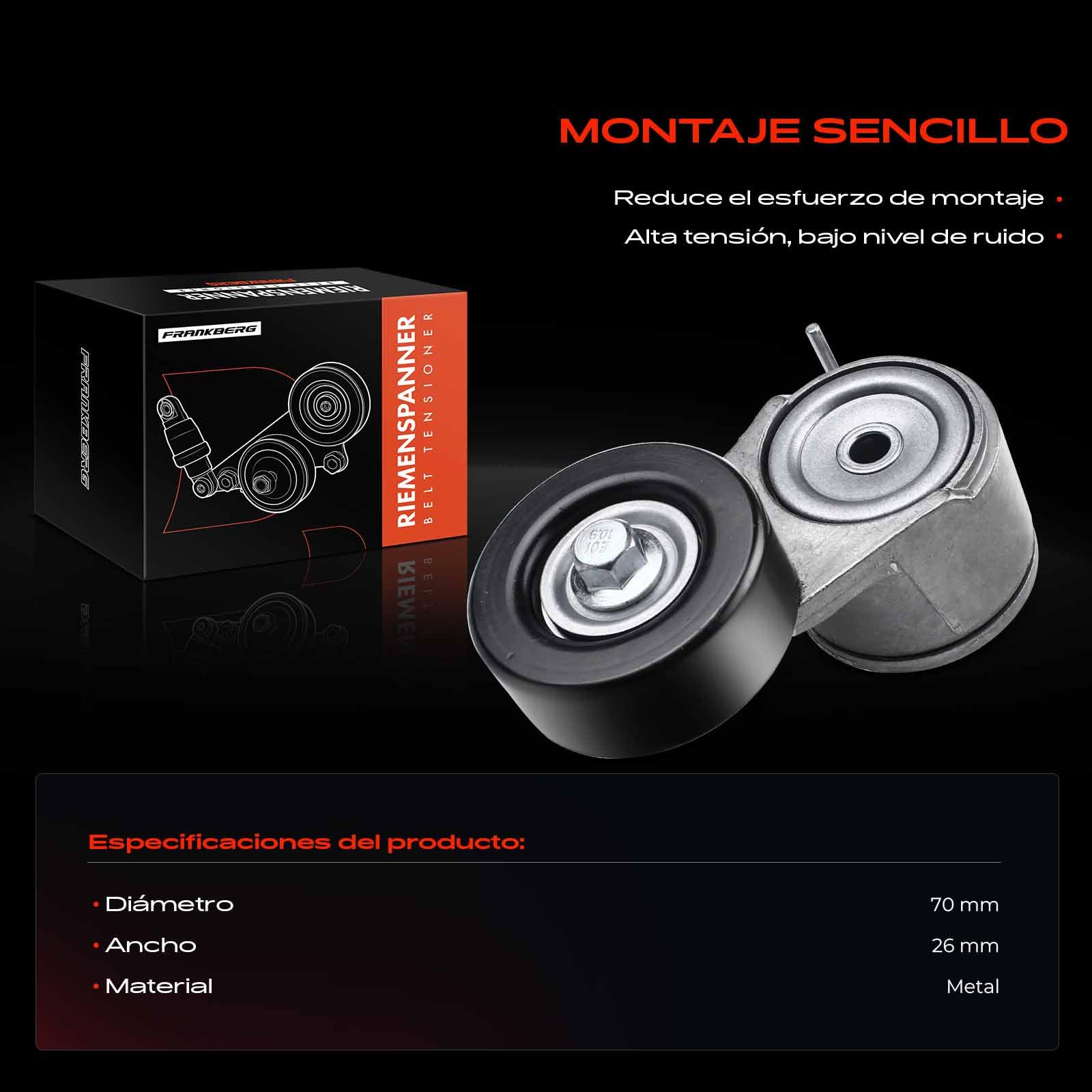 Frankberg Polea guía de rodillos Compatible con Wrangler III JK 2.8 CRD Nitro 2.8 CRD 4WD Nitro 2.8 CRD Wrangler III JK 2.8 CRD RWD Replace# 6802711AB