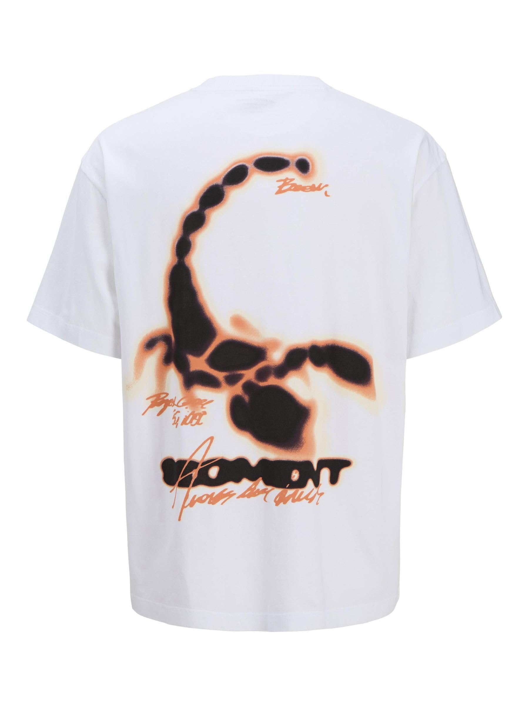 JACK & JONES Męska koszulka Jcostratus Graphic Tee SS Crew NEC Jnr, Bright White, 152