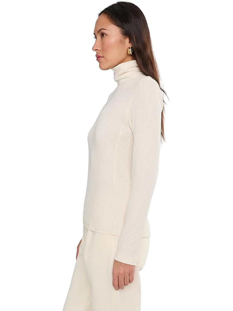 White Madewell Coverstitch Turtleneck Drapey Rayon Rib