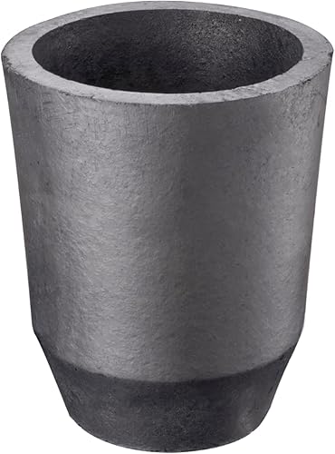 Miniatura 15 de QNK Crisol de grafito de arcilla de 4.4 lbs para fundir metal fundición de cobre refinación de oro plata latón aluminio negro fundición taza