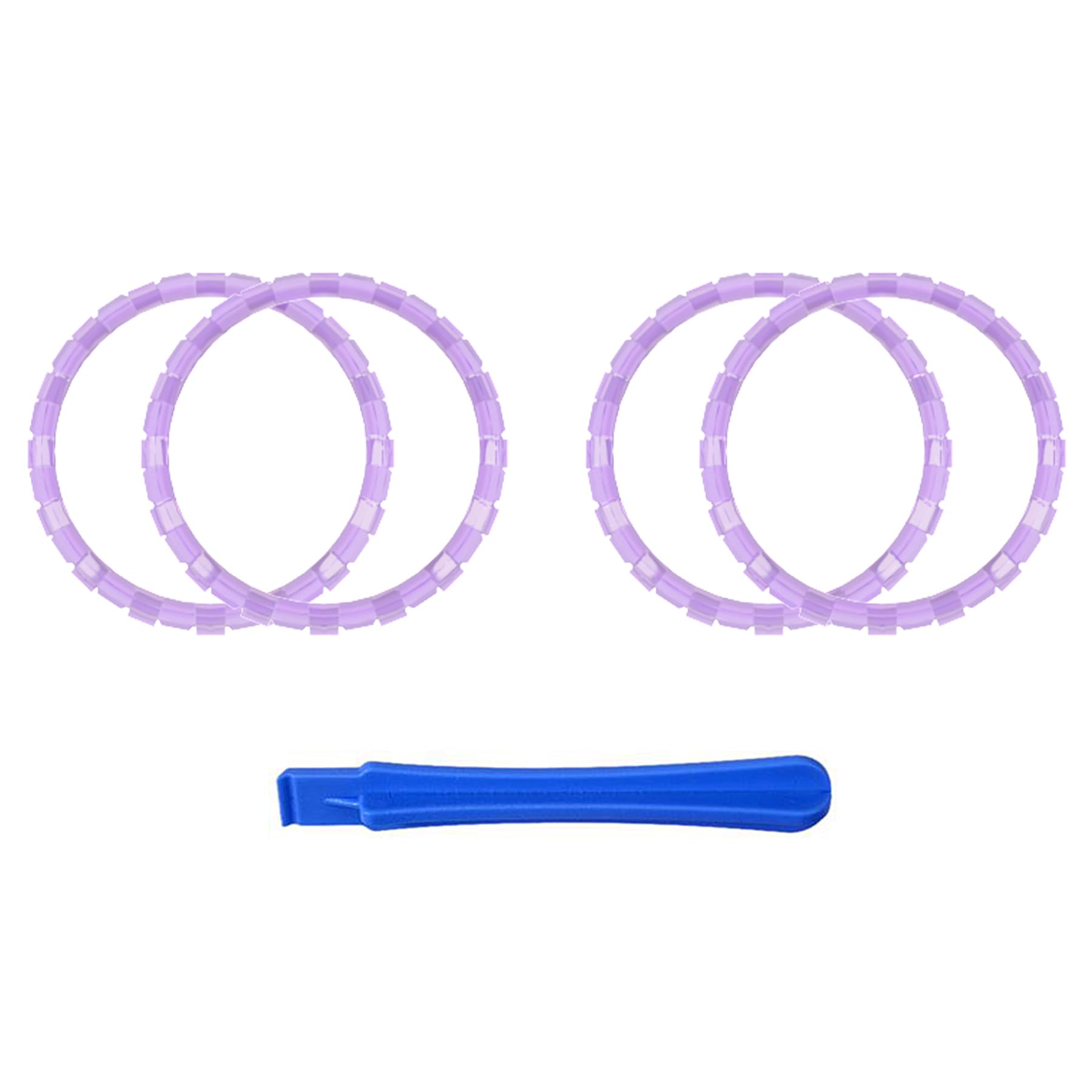 eXtremeRate Clear Atomic Purple Replacement Accessories for p s 5 Controller Accent Rings for p s 5 Controller