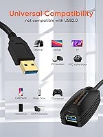Vista 3 de CableCreation Cable de extensión USB 3.0 activo de 16.4 pies, extensor USB 3.0 macho a hembra con amplificador de señal compatible con Oculus Quest