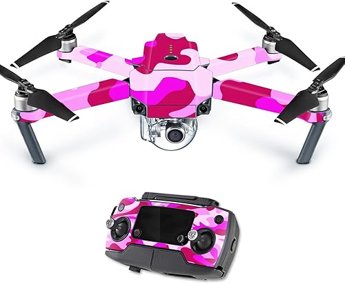 MightySkins Skin compatible con DJI Mavic Pro Quadcopter Drone Rosa Camo Cubierta protectora de vinilo duradera, y única Fácil de aplicar, quitar