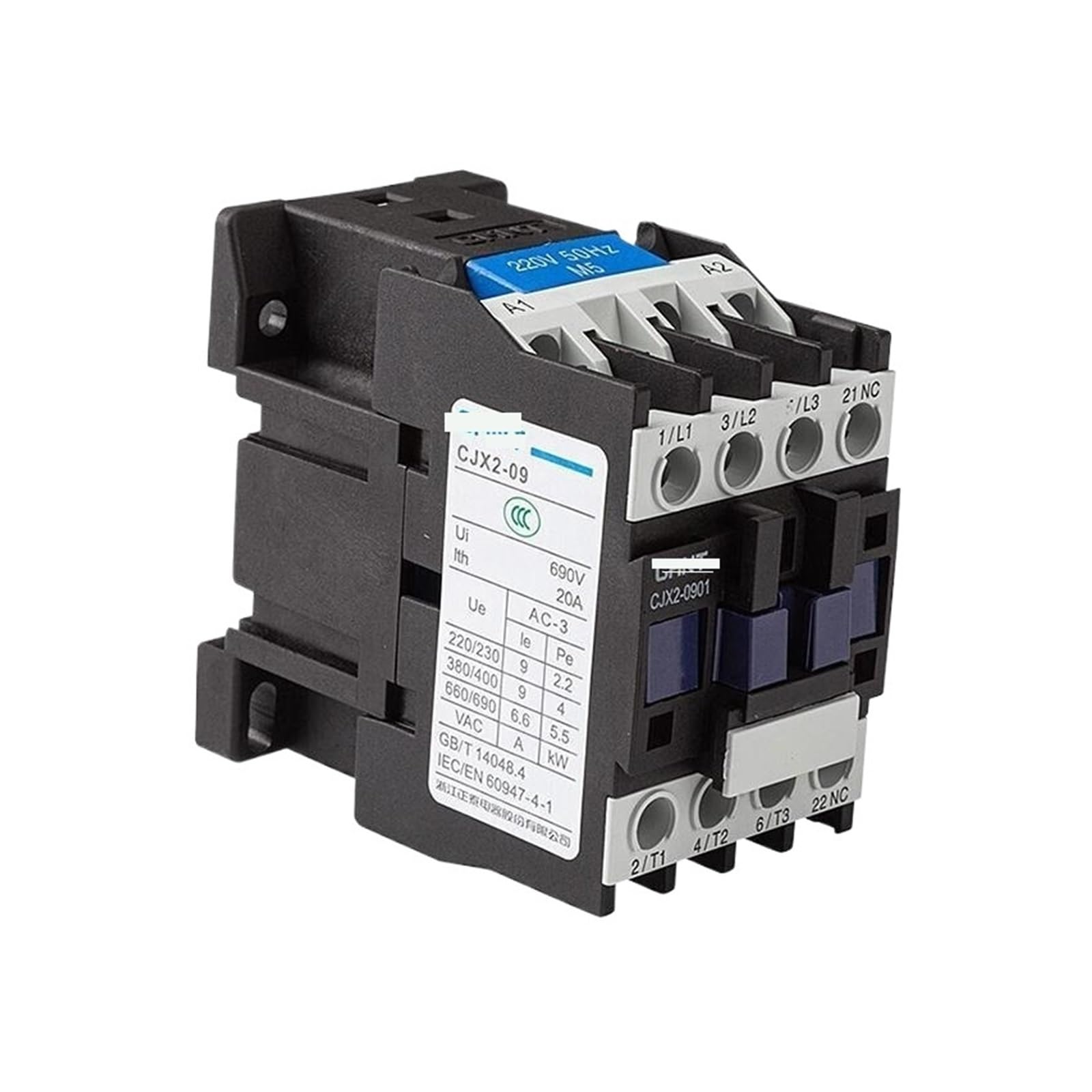 Contacteur CA CJX2-0901 220V relais de commande tripolaire 9A reference 710010200099220