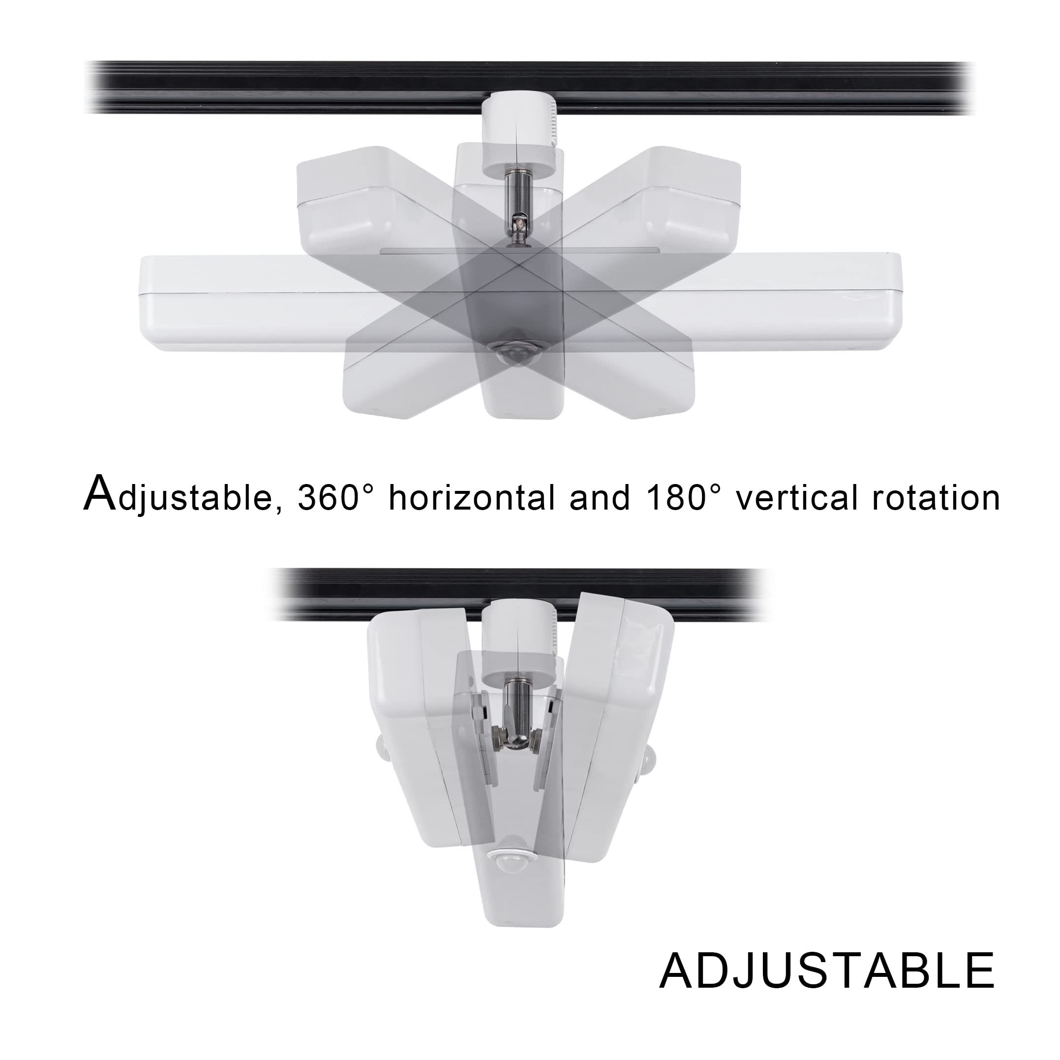 FSLiving H-Type Track Lighting E26 Base Industrial Adjustable Angle Lamp Green Metal Shade with