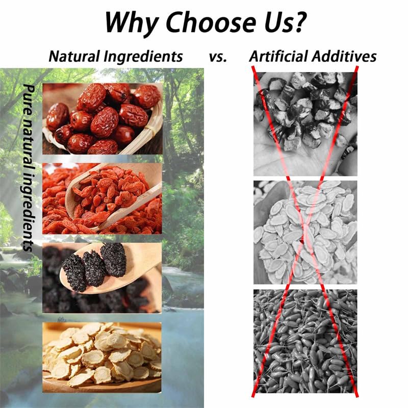 Ginseng Five Treasure Tea, Kidney Tea formula Ginseng Five Treasures, Red Date Wolfberry Mulberry Health, (2pcs)