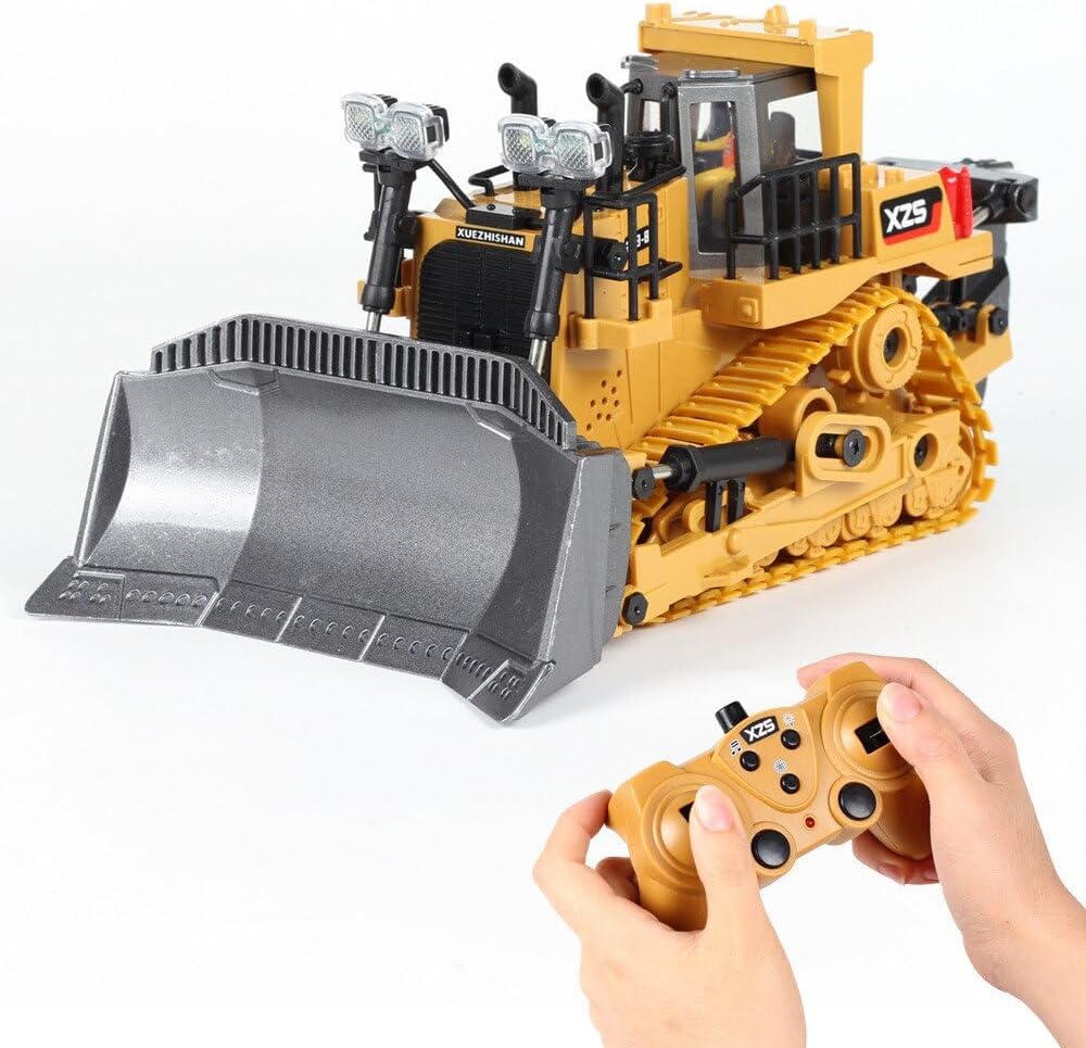 Remote Control Bulldozer for Kids 3-8 Years | Heavy Duty Construction Toy with Realistic Sounds, Movable Shovel & STEM Learning | Durable Outdoor Play Vehicle