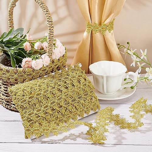 FINGERINSPIRE 20 Yards Metallic Braid Trim 38mm Wide Gold Metallic Gimp Braid Trim Floral Pattern Embellishment Lace Trim DIY Crafts Sewing Ribbon for Home Christmas Party Clothes Decoration by FINGERINSPIRE - Image 4