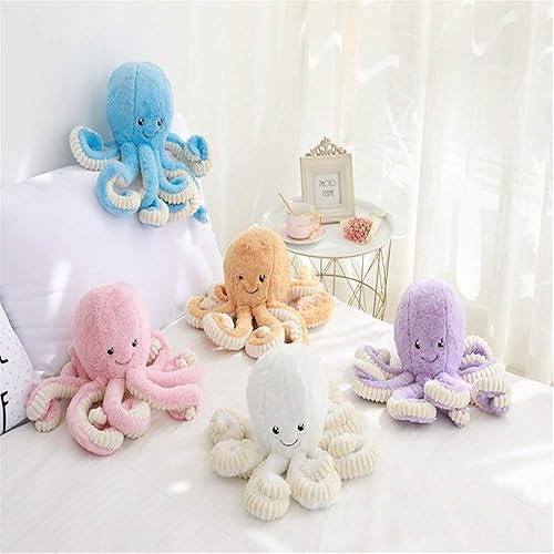 Miniatura 7 de Muñeco de peluche de pulpo de estado de ánimo, almohada de felpa de animales de océano para regalo de cumpleaños, adultos y niños, 23.6 in, amarillo