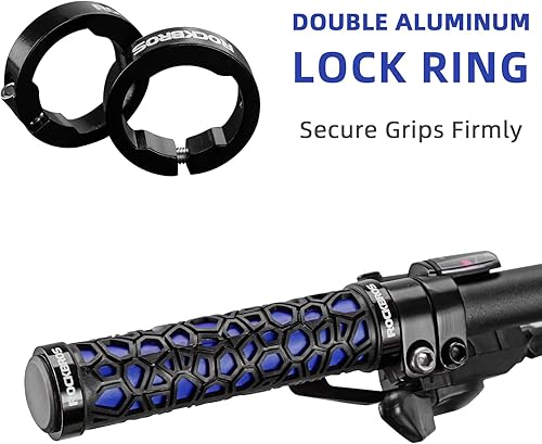 Miniatura 3 de ROCKBROS Empuñaduras antideslizantes para manillar de bicicleta con doble bloqueo para BMX, MTB, scooters, bicicletas plegables de 0.874 in