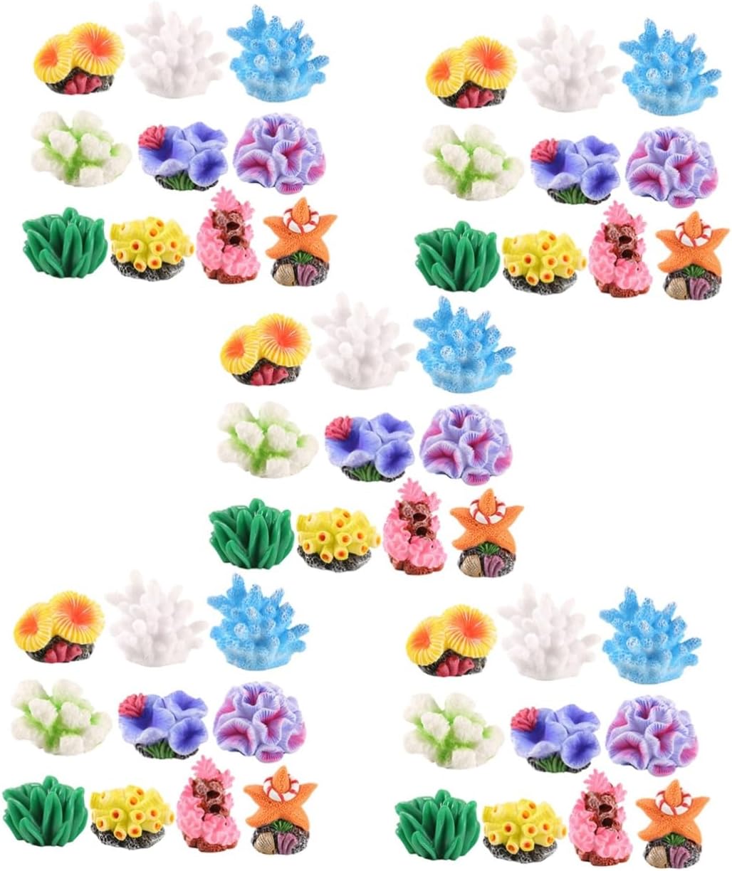 5 Sets Simulated Coral Micro-View Eight Melon Fish Viewing Fish Tank Potted Plant Decoration Ornaments Aquarium Reef Ornament Coral Decor Log Decorations Hideo