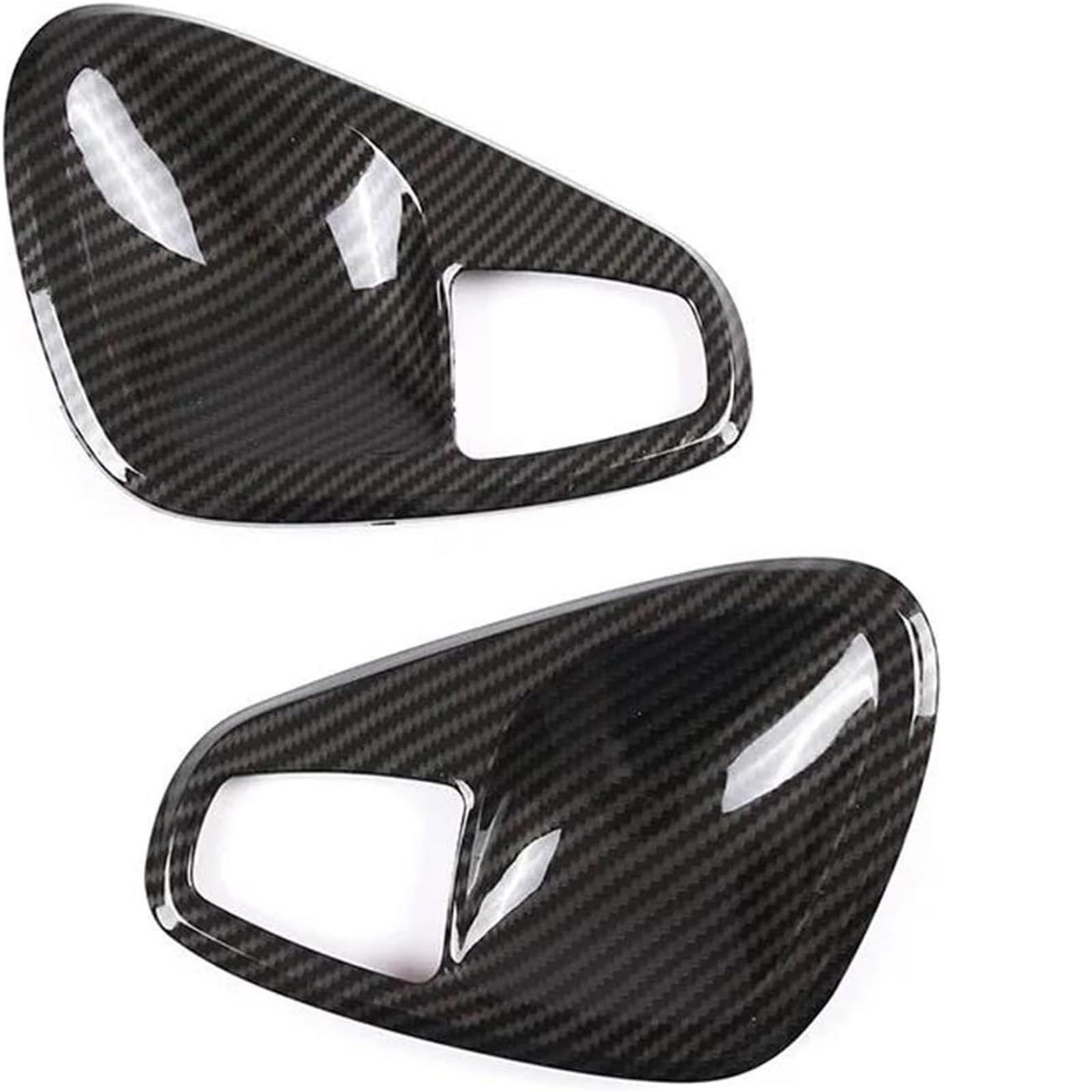 Zynther Carbon Fiber Look 2 Inside Door Latch Handle Car Inner Door Handle Trim Covers Stickers Interior For Mercedes For Benz For Smart 451 Two 2010-2015(Carbon Fiber Look 2)