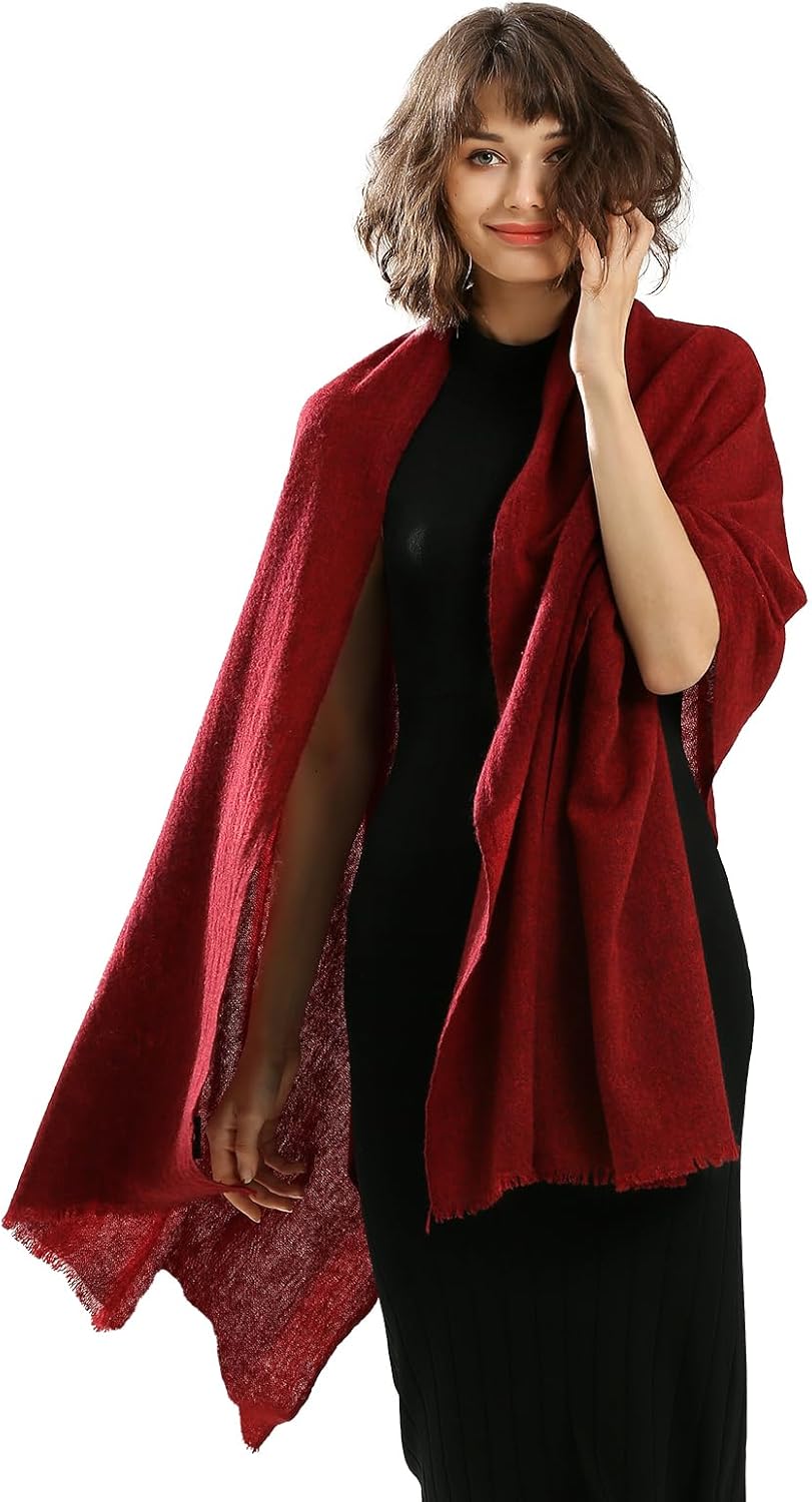 Cashmere Shawl Wraps for Women, Pashmina for Women Travel Wrap Cashmere Scarf for All-Season, Merino Wool Blanket