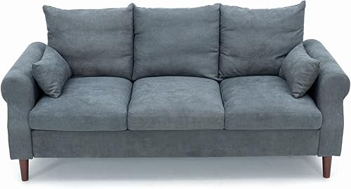 Miniatura 9 de Panana Sofá modular otomano reversible de 3 plazas para apartamentos pequeños en forma de L, sofá esquinero seccional de 3 asientos (cuero negro, 3