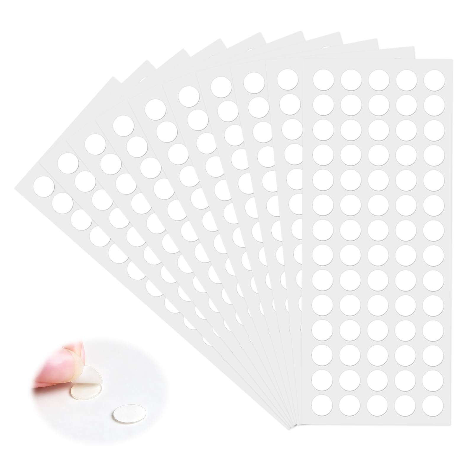 VZU 700Pcs Transparent Double-Sided Adhesive Dots, 6mm Diameter x 0.5mm Thick, Waterproof Removable Round Stickers for DIY Crafts, Festival Decor, Office & Home Use