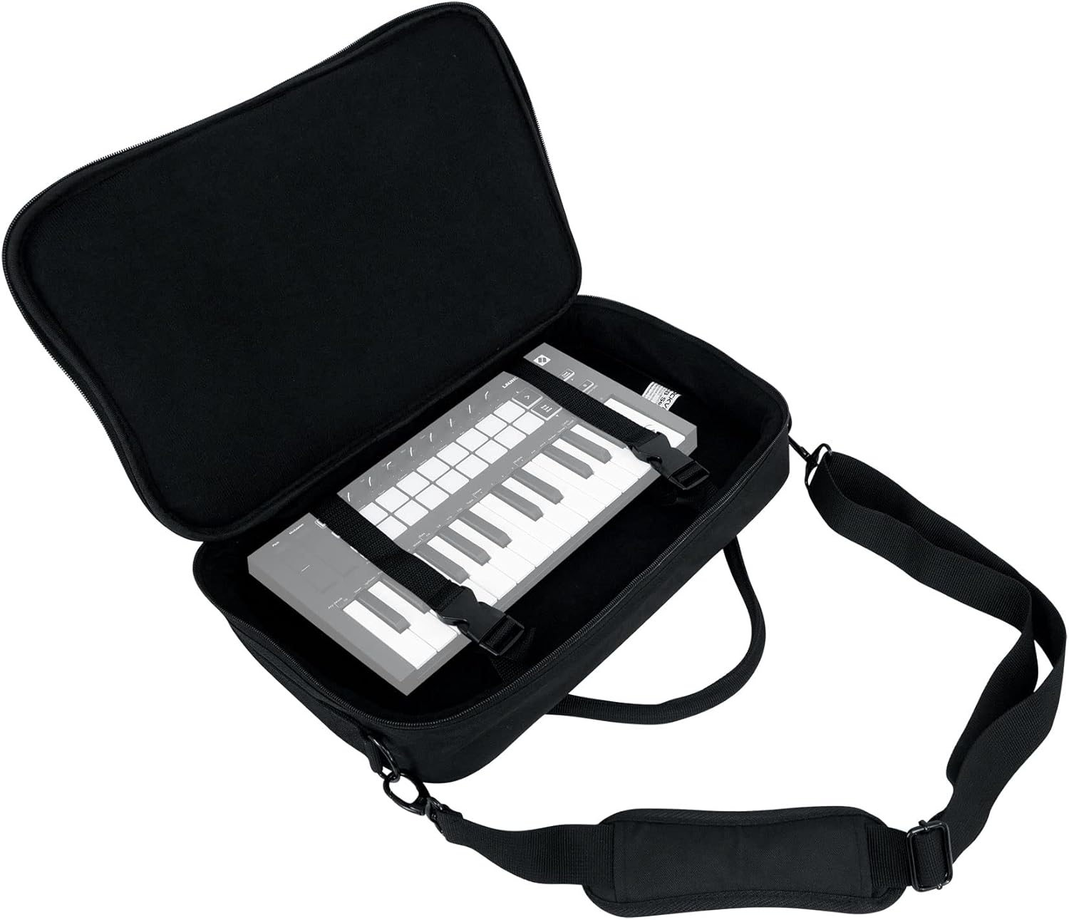 Rockville MCB16 Gig Bag Case for DJ/MIDI/Keyboard Controllers, Fits Gear up to 16 x 10.5 x 3 Inches, 8MM Foam, Rainproof, YKK Zippers, Strap, Front Pocket