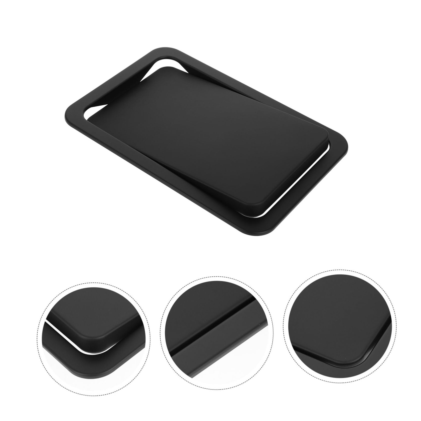 Kichvoe Tapa Abatible Resistente y Funcional de Acero Inoxidable Negra para y para Cubo de Basura de Encimera Adecuado para Cocinas en Hoteles y Restaurantes Cocinas Hoteles Restaurantes