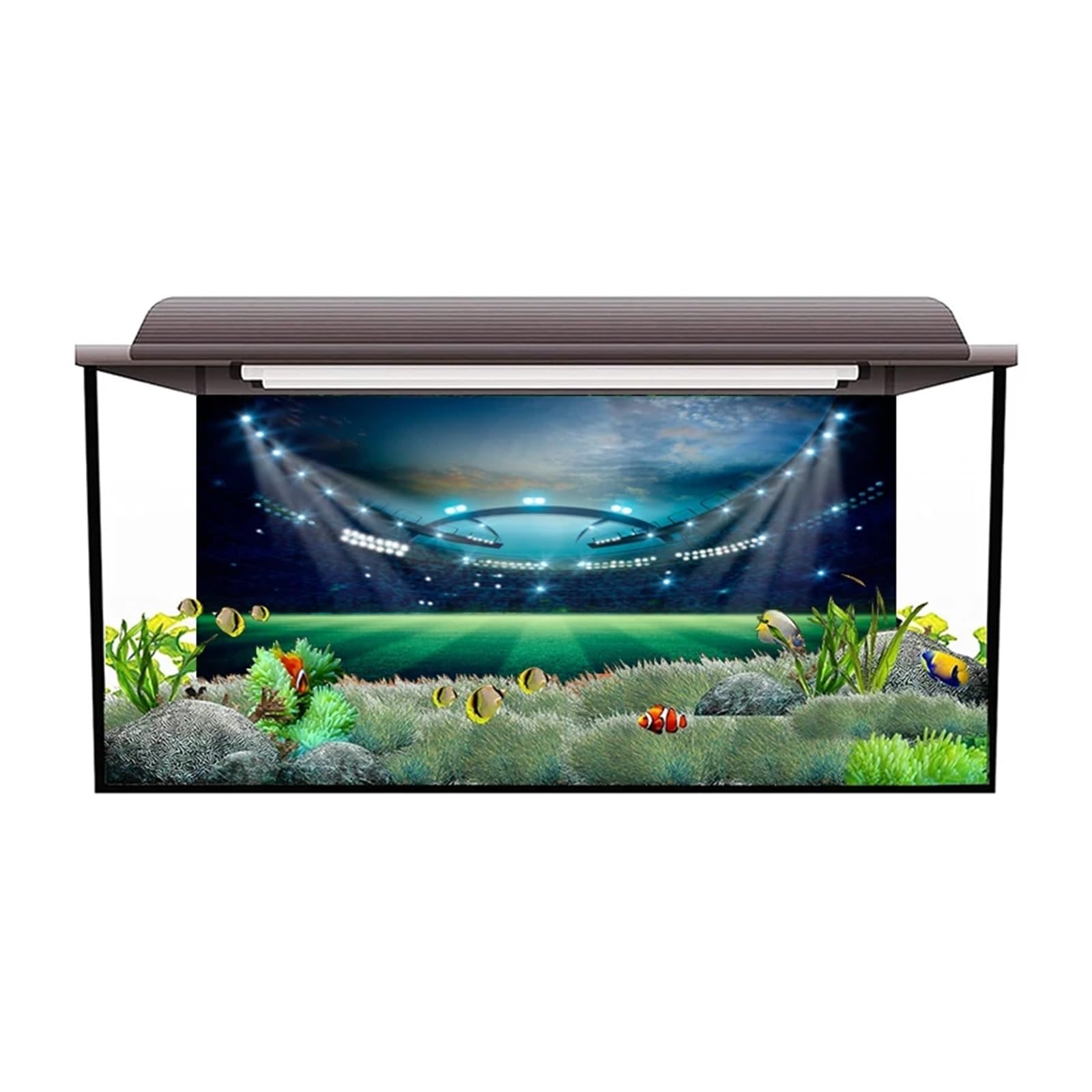 Aquarium Hintergrund Aufkleber Hintergrund Poster Fisch Tank Dekoration Selbstklebende Tapete Hintergrund(41x 122cm)