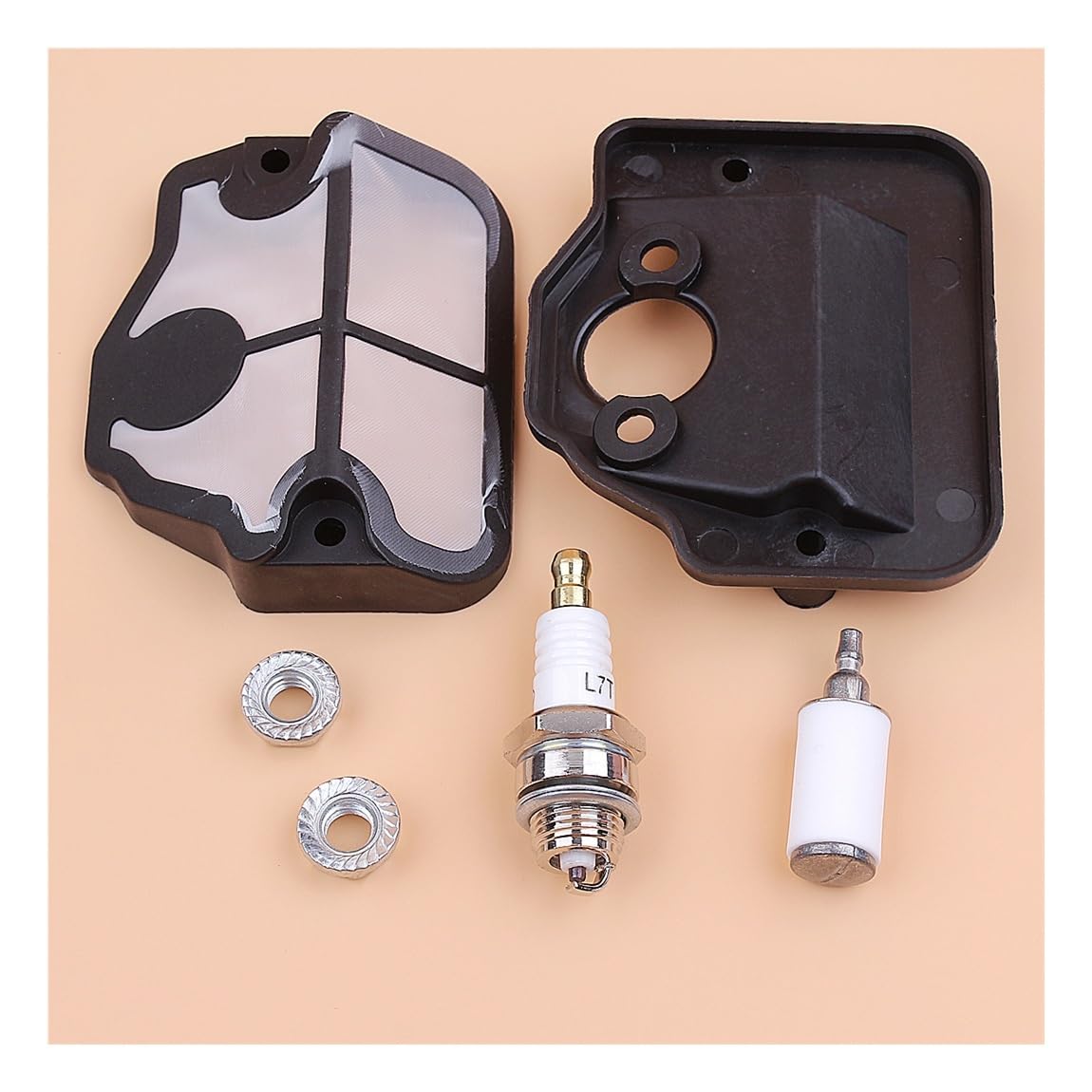 Kit de reparación de tuercas de barra de filtro de combustible y limpiador de filtro de aire, compatible con motosierras 136, 141, 137, 142, 36 y 41.