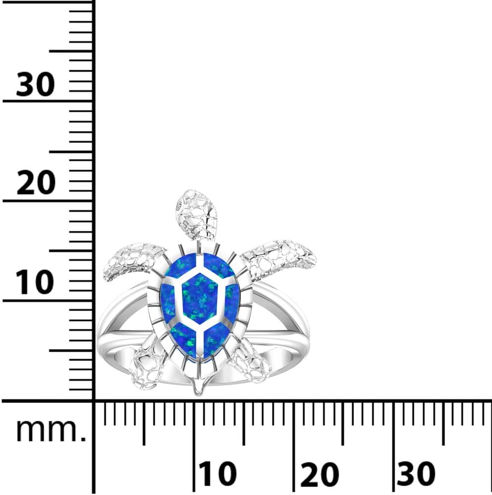 Womens 925 Sterling Silver Elegant Sea Turtle Premium Fine Ring - Image 3