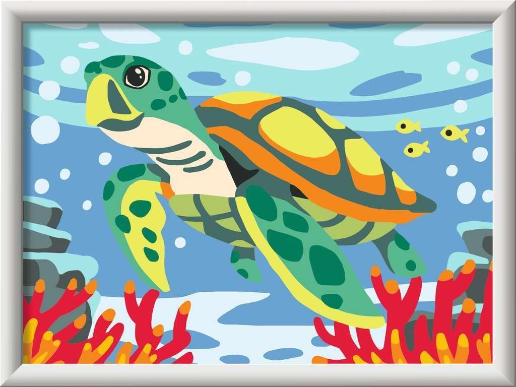 Ravensburger CreArt 23993 - Sea Turtle - Painting by Numbers for Children from 7 Years, Easter Gifts Children 7 Years, Small Gift for Easter