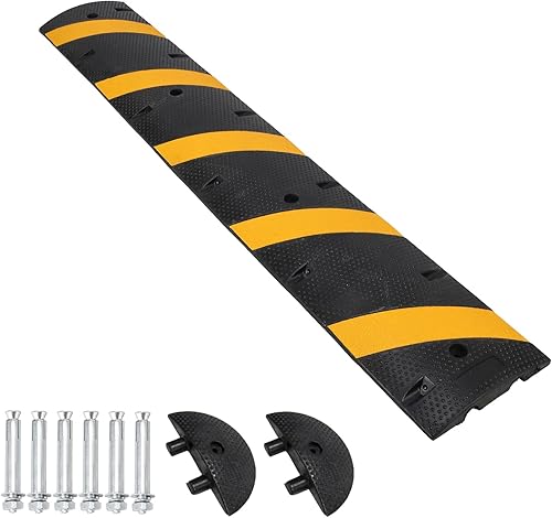 Towallmark Golpe de velocidad, golpes de velocidad de goma de 6 pies, joroba de velocidad modular de 2 canales de capacidad de 25,000 libras, rampas