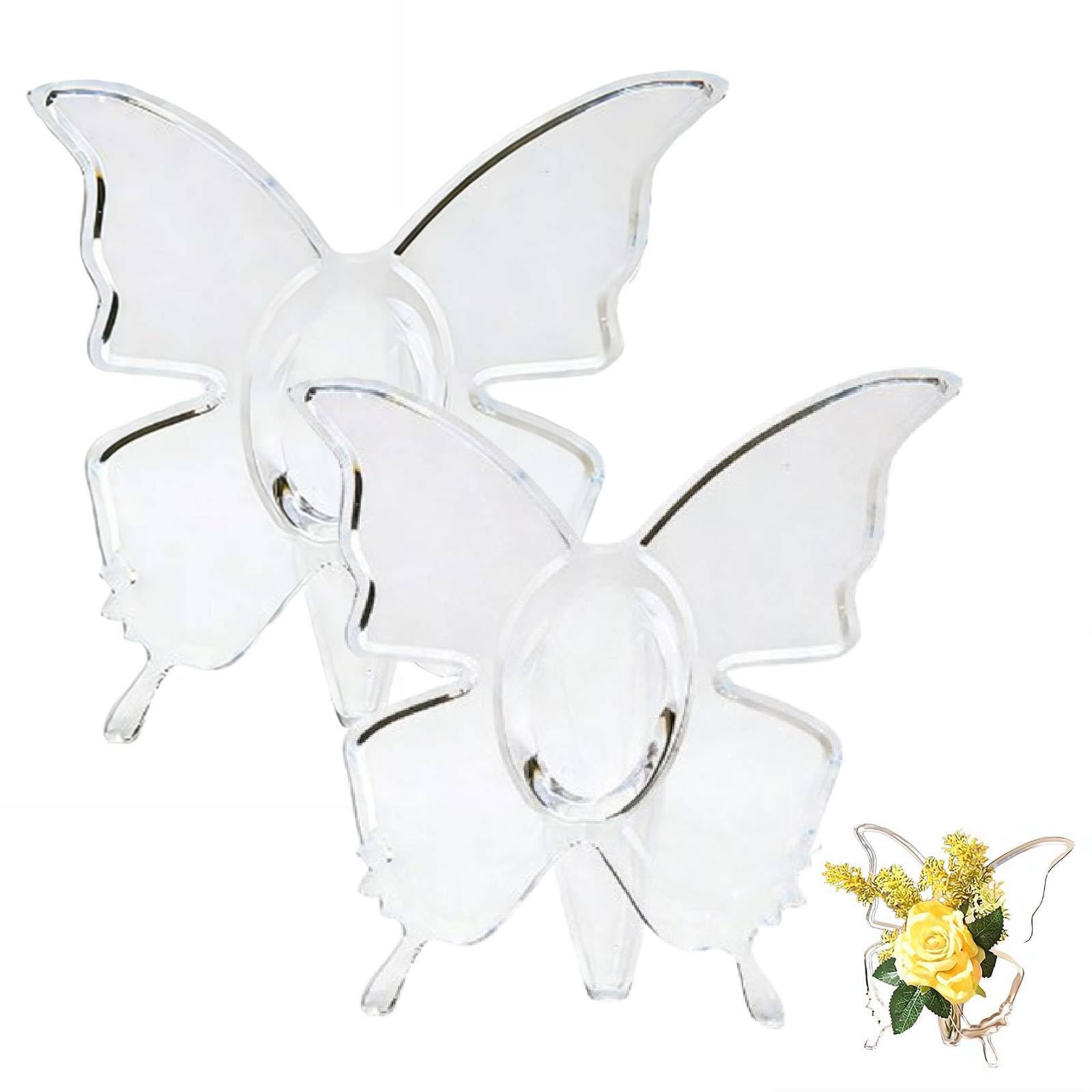 Jarrón de mariposa de acrílico transparente minimalista para decoración