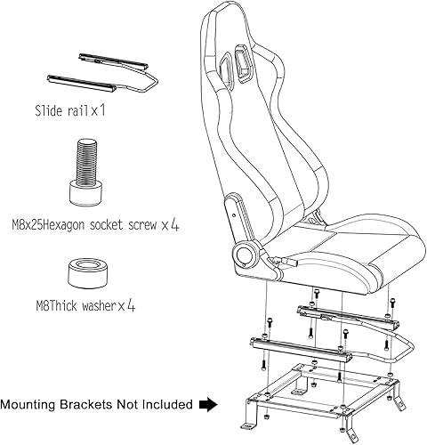 Miniatura 9 de IKON MOTORSPORTS - Par de asientos para vehículos de carrera, universales, con deslizador de doble bloqueo, reclinables, asiento izquierdo y asiento