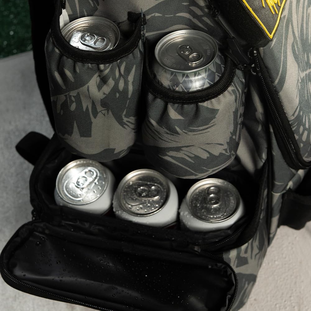STAR FRAME Beast Disc Golf Bag With Cooler | 25+ Disc Frisbee Golf Backpack | 3-Can Insulated Cooler | Light Durable Gray Men Women Disc Golf Bag | Huge Storage & 12oz Can Holders