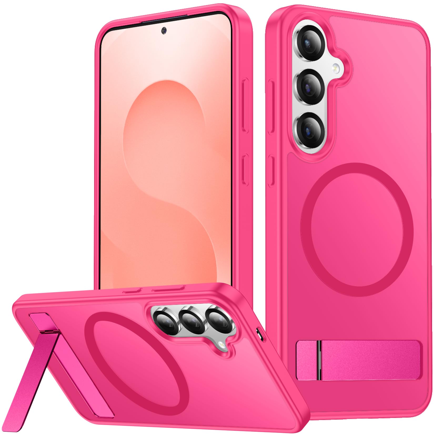 SPIDERCASE for Samsung Galaxy S25 Case,with Stand,Rose Red