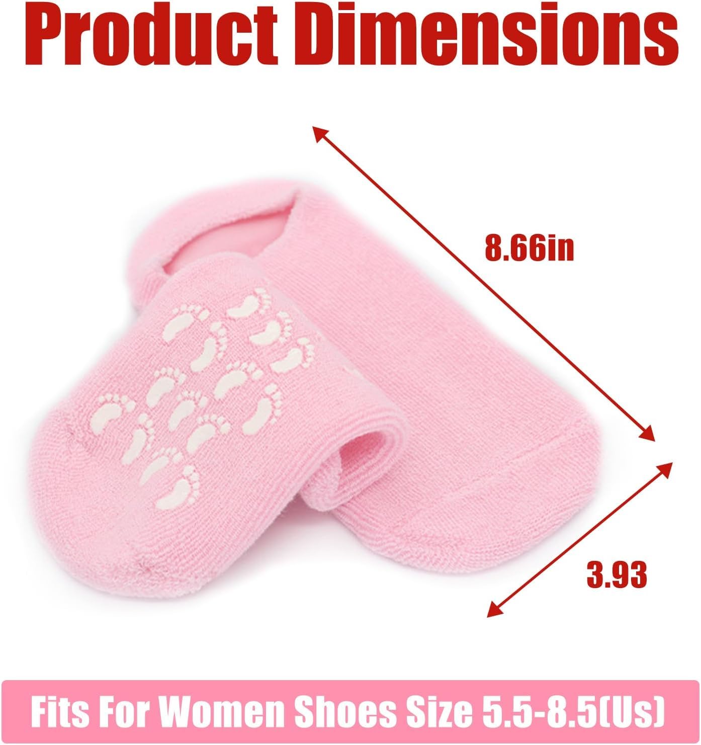 RIOMTRIC Moisturizing (2 PAIR) Silicone Spa Gel Socks for Women & Men Crack Heel Repair Socks with Natural Oil & Vitamin E for Dry Cracked Feet (Multicolor) 2 PAIR - Image 7 thumbnail
